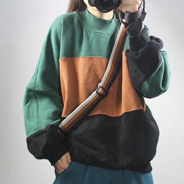 johnature women patchwork color pullover sweatshirts 2019 autumn new vintage women plus size cloths loose fleece warm sweatshirt1, Black
johnature women patchwork color pullover sweatshirts 2019 autumn new vintage women plus size cloths loose fleece warm sweatshirt1, Black