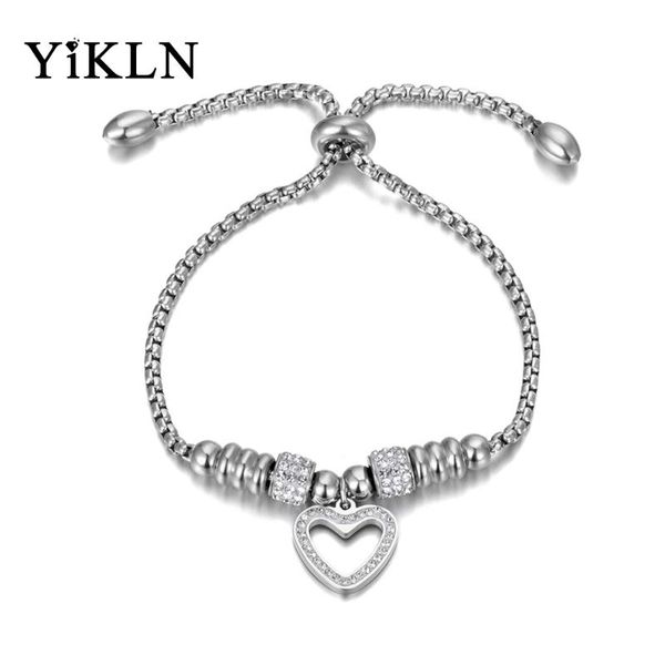 charm bracelets yikln titanium stainless steel white rhinestone chain & link for women love heart adjustable size bracelet yb20053, Golden;silver
charm bracelets yikln titanium stainless steel white rhinestone chain & link for women love heart adjustable size bracelet yb20053, Golden;silver