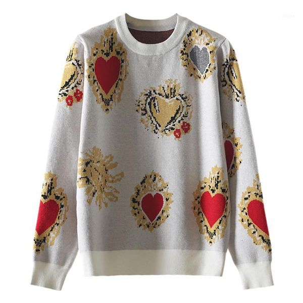 2019 vintage heart print women knitted sweaters and pullovers for women runway female winter christmas sweater jumper clothes1, White;black
2019 vintage heart print women knitted sweaters and pullovers for women runway female winter christmas sweater jumper clothes1, White;black