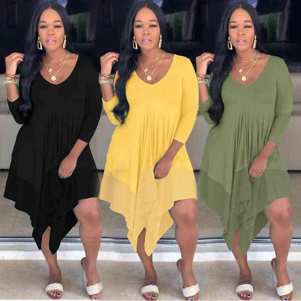 casual dresses autumn and winter large women's solid pullover casual long sleeve v-neck dresses, Black;gray
casual dresses autumn and winter large women's solid pullover casual long sleeve v-neck dresses, Black;gray