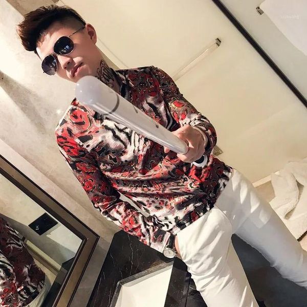 men's casual shirts spring fashion tide men dress korean slim flower shirt beach male long sleeve nightclub hair stylist clothing1, White;black
men's casual shirts spring fashion tide men dress korean slim flower shirt beach male long sleeve nightclub hair stylist clothing1, White;black