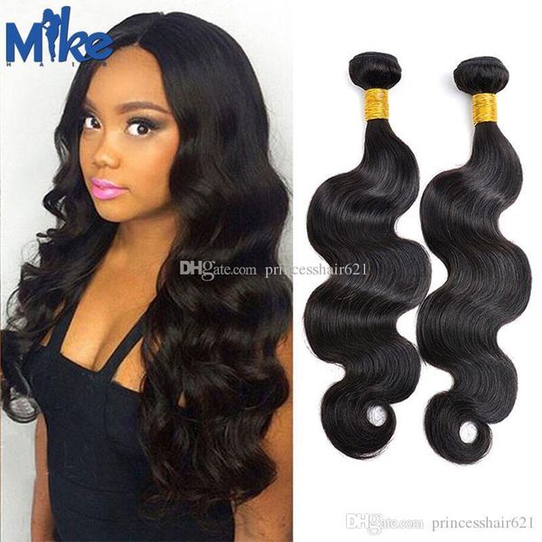 mikehair peruvian hair bundles body wave 2 pieces human hair weaves double wefted 100g brazilian malaysian indian wavy hair extensions, Black 
mikehair peruvian hair bundles body wave 2 pieces human hair weaves double wefted 100g brazilian malaysian indian wavy hair extensions, Black