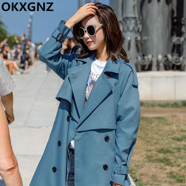 women's trench coats fashion windbreaker long 2021 spring autumn women korean loose casual ladies outerwear adjustable waist belts, Tan;black
women's trench coats fashion windbreaker long 2021 spring autumn women korean loose casual ladies outerwear adjustable waist belts, Tan;black