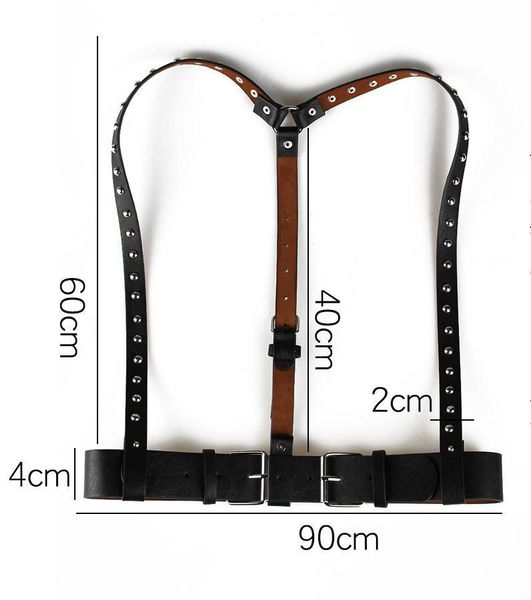 stud punk goth leather harness body bondage belt cage sculpting leather waist belt chest slim body jewelry buckle, Black;brown
stud punk goth leather harness body bondage belt cage sculpting leather waist belt chest slim body jewelry buckle, Black;brown
