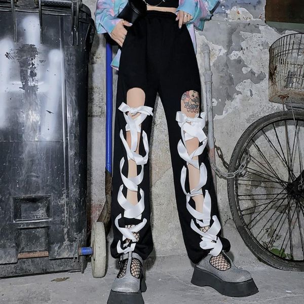 women's pants & capris street style criss-cross ribbon bow cargo women hollow out loose boyfriend trousers uniquely designed clothing, Black;white
women's pants & capris street style criss-cross ribbon bow cargo women hollow out loose boyfriend trousers uniquely designed clothing, Black;white