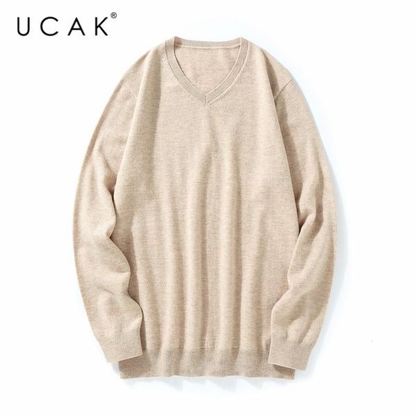 ucak brand new arrival winter v-neck pure merino wool sweater men clothing streetwear sweaters men clothes pull homme u3218, White;black
ucak brand new arrival winter v-neck pure merino wool sweater men clothing streetwear sweaters men clothes pull homme u3218, White;black