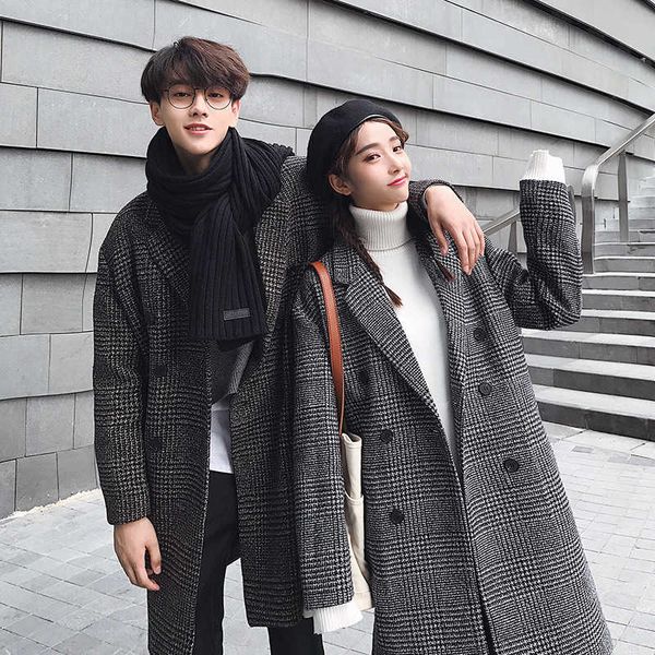 mid long overcoat men's new autumn winter 2020 couple's plaid coat korean loose casual tweed windbreaker trend, Tan;black
mid long overcoat men's new autumn winter 2020 couple's plaid coat korean loose casual tweed windbreaker trend, Tan;black