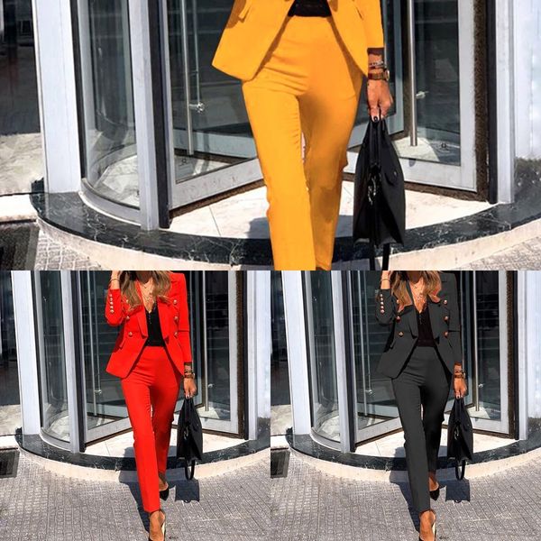 1aov 2020 two piece sets womens outfits solid color wild jacket casual nine pants fashion suit, White;black
1aov 2020 two piece sets womens outfits solid color wild jacket casual nine pants fashion suit, White;black