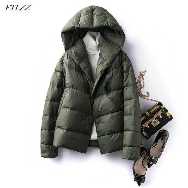 ftlzz winter 90% white duck down coat ultra light hooded down short jacket women single breasted coat fluffy warm snow outwear, Black
ftlzz winter 90% white duck down coat ultra light hooded down short jacket women single breasted coat fluffy warm snow outwear, Black