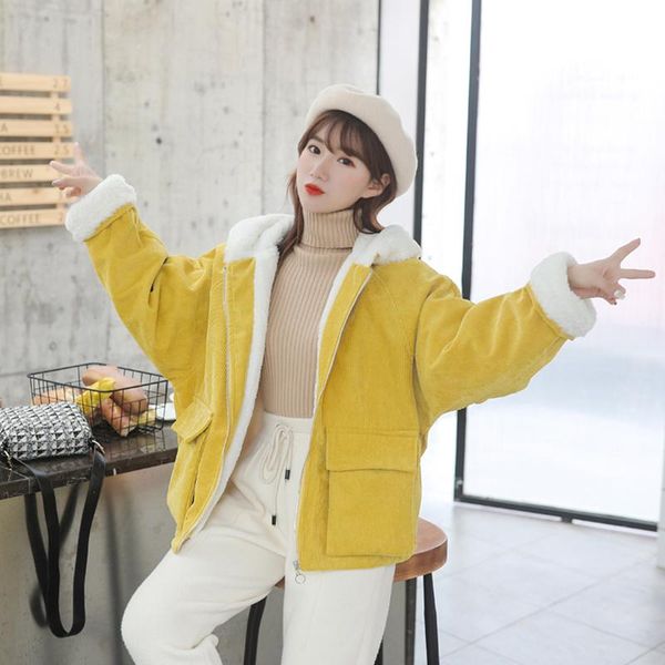 women's down & parkas lucyever winter coat women 2021 fashion loose jacket cotton padded parka outwear furry hooded beige jackets femal, Black
women's down & parkas lucyever winter coat women 2021 fashion loose jacket cotton padded parka outwear furry hooded beige jackets femal, Black