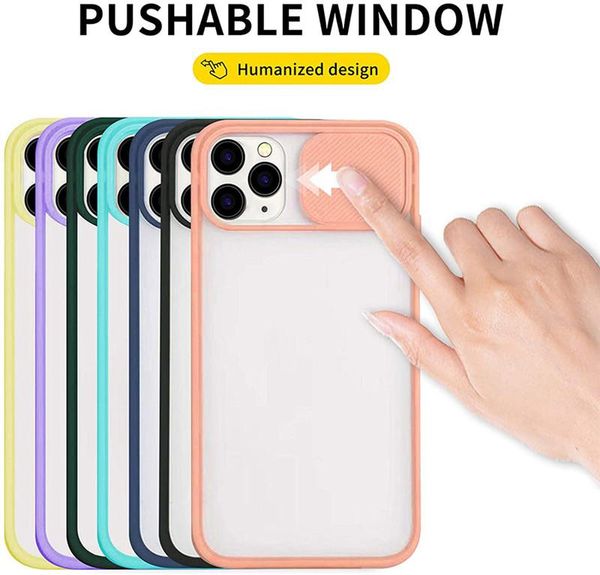 slide camera lens protection cases for ip 11 12 pro max candy color matte transparent back cover
slide camera lens protection cases for ip 11 12 pro max candy color matte transparent back cover