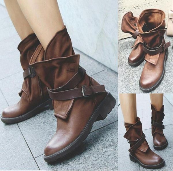sapato feminino women boots vintage mid-calf woman shoes low square heels autumn gladiator boutique booties chaussures ab1186, Black
sapato feminino women boots vintage mid-calf woman shoes low square heels autumn gladiator boutique booties chaussures ab1186, Black