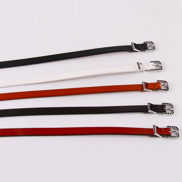 women's fine belt round buckle trousers sweater dress decoration thin belt leather waistband solid color slim belts straps, Black;brown
women's fine belt round buckle trousers sweater dress decoration thin belt leather waistband solid color slim belts straps, Black;brown