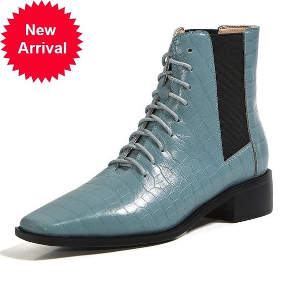 2021 new female ankle genuine leather woman shoes party ladies boots 8hwz, Black