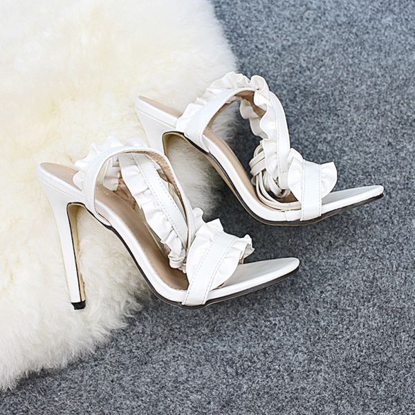 2021 new europe and america women's lotus leaf lasso-up bandage cloth heels xktk, Black
2021 new europe and america women's lotus leaf lasso-up bandage cloth heels xktk, Black