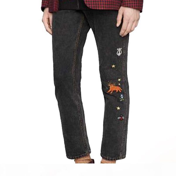20ss animal flowers grass embroidery denim jeans straight black pants men women couple fashion trousers casual street cool hfhlkz044, Blue
20ss animal flowers grass embroidery denim jeans straight black pants men women couple fashion trousers casual street cool hfhlkz044, Blue