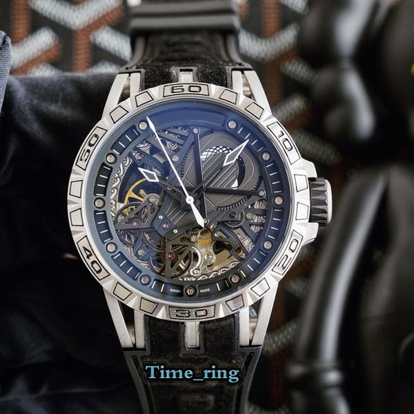 high version excalibur rddbex0624 skeleton dial silver steel case automatic mechanical movement mens watch leather strap designer watches, Slivery;brown
high version excalibur rddbex0624 skeleton dial silver steel case automatic mechanical movement mens watch leather strap designer watches, Slivery;brown