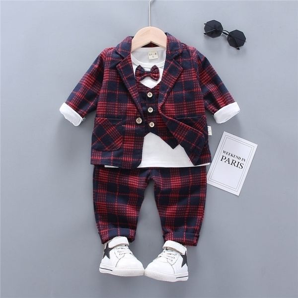 spring baby boys fashion gentleman bow suits t-shirt pants plaid 3 pcs/set children's long-sleeved kids suits set 1 2 3 4 years 201127, White
spring baby boys fashion gentleman bow suits t-shirt pants plaid 3 pcs/set children's long-sleeved kids suits set 1 2 3 4 years 201127, White