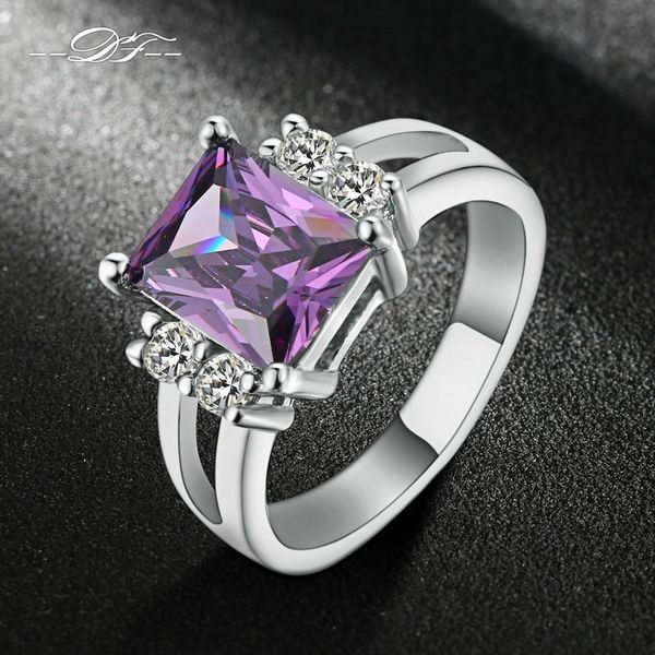 cluster rings double fair unique style silver color princess cut big purple crystal ring fashion cubic zirconia jewelry for women gift dfr49, Golden;silver
cluster rings double fair unique style silver color princess cut big purple crystal ring fashion cubic zirconia jewelry for women gift dfr49, Golden;silver