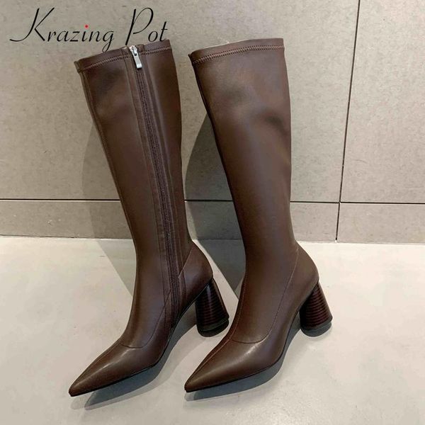 krazing pot large size european style microfiber designer pointed toe thick high heel zipper high fashion knee-high boots l5f1, Black
krazing pot large size european style microfiber designer pointed toe thick high heel zipper high fashion knee-high boots l5f1, Black