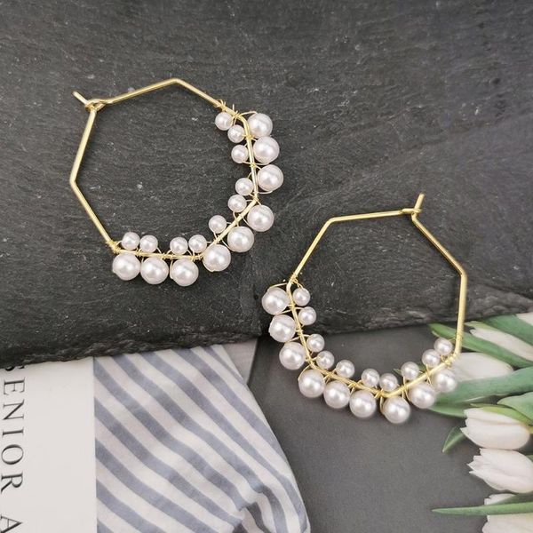 hoop & huggie copper earrings for women fashion jewelry geometric statement hoops hexagon imitation pearl accessories ukmoc, Golden;silver
hoop & huggie copper earrings for women fashion jewelry geometric statement hoops hexagon imitation pearl accessories ukmoc, Golden;silver