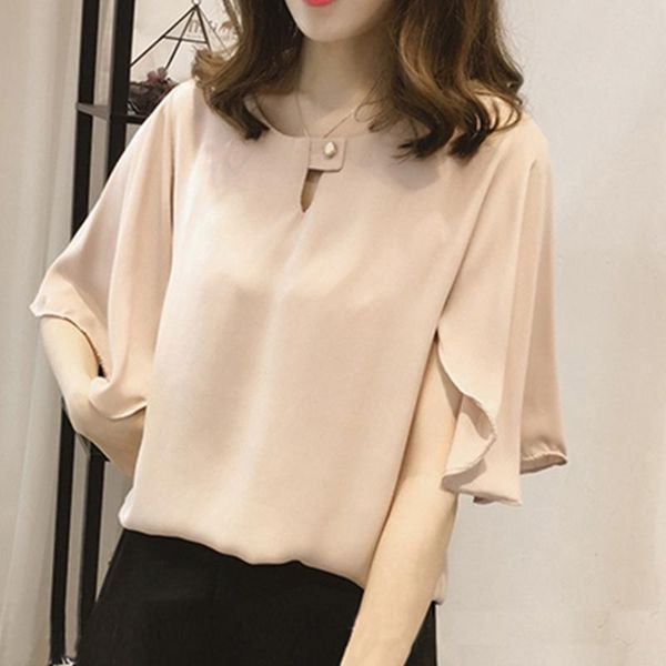 lightweight solid color chiffon shirt loose and thin trumpet short-sleeved shirt blouse summer large size 200 kg beautiful women, White
lightweight solid color chiffon shirt loose and thin trumpet short-sleeved shirt blouse summer large size 200 kg beautiful women, White