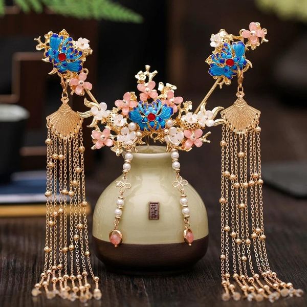 new classic wedding hair sticks hanfu flowers hair tassel traditional tiaras chinese accessories ear clips jewelry sets, Silver
new classic wedding hair sticks hanfu flowers hair tassel traditional tiaras chinese accessories ear clips jewelry sets, Silver