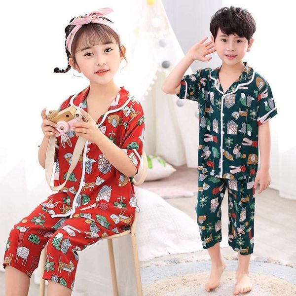 pajamas summer new lapel cotton children's silk suit men's and women's air conditioning clothing thin short sve capris home c, Blue;red
pajamas summer new lapel cotton children's silk suit men's and women's air conditioning clothing thin short sve capris home c, Blue;red
