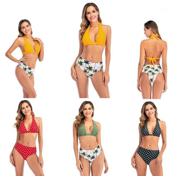 2020 new high waist split bikini swimsuit european and american fashion ladies swimwear1, White;black
2020 new high waist split bikini swimsuit european and american fashion ladies swimwear1, White;black