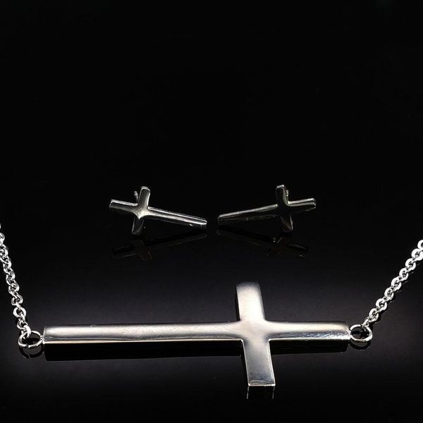 fashion cross stainless steel jewelry sets for women silver color big cross earrings necklace jewelry set gift joias s176102
fashion cross stainless steel jewelry sets for women silver color big cross earrings necklace jewelry set gift joias s176102