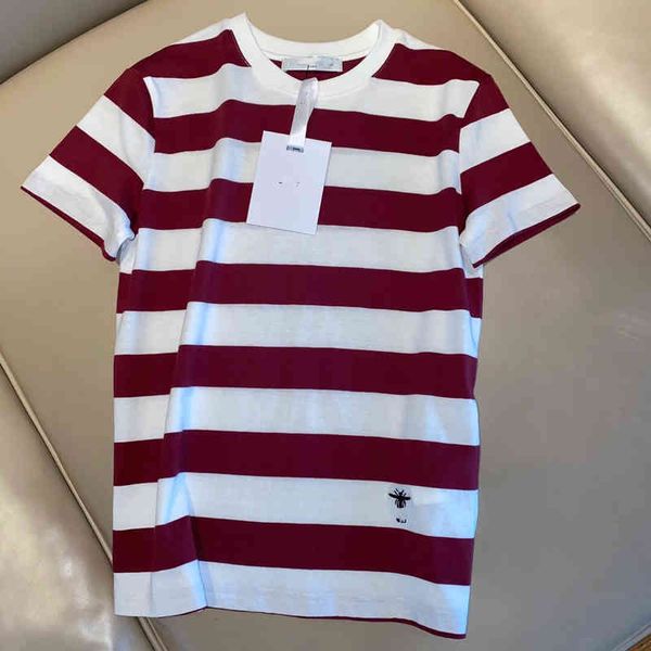 2022 factory wholesale new d family summer contrast stripe navy round neck short sleeve women's simple fashion casual t-shirt, White
2022 factory wholesale new d family summer contrast stripe navy round neck short sleeve women's simple fashion casual t-shirt, White