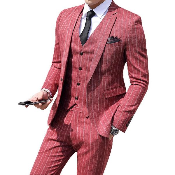 men's suits & blazers ( jacket + vest pants ) men fashion boutique striped formal business suit / groom married slim, White;black
men's suits & blazers ( jacket + vest pants ) men fashion boutique striped formal business suit / groom married slim, White;black