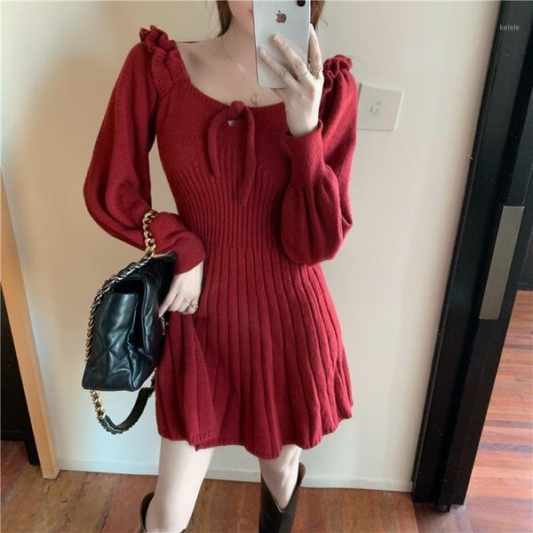 autumn sweater women waist close and thin knitted a-line red dress square collar harajuku pullover pull femme sueter mujer1, White;black
autumn sweater women waist close and thin knitted a-line red dress square collar harajuku pullover pull femme sueter mujer1, White;black