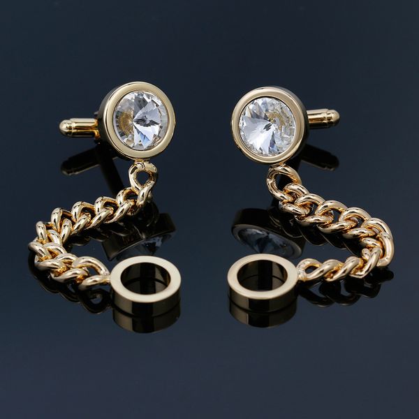 men's cuff links shirt cufflinks round inlaid diamond chain gold men's sleeve nail fashion jewelry wholesale, Silver
men's cuff links shirt cufflinks round inlaid diamond chain gold men's sleeve nail fashion jewelry wholesale, Silver