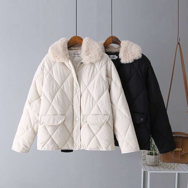 wool collar winter coat down cotton padded jacket new 2020 women's short small korean loose warm parka for women, Black
wool collar winter coat down cotton padded jacket new 2020 women's short small korean loose warm parka for women, Black