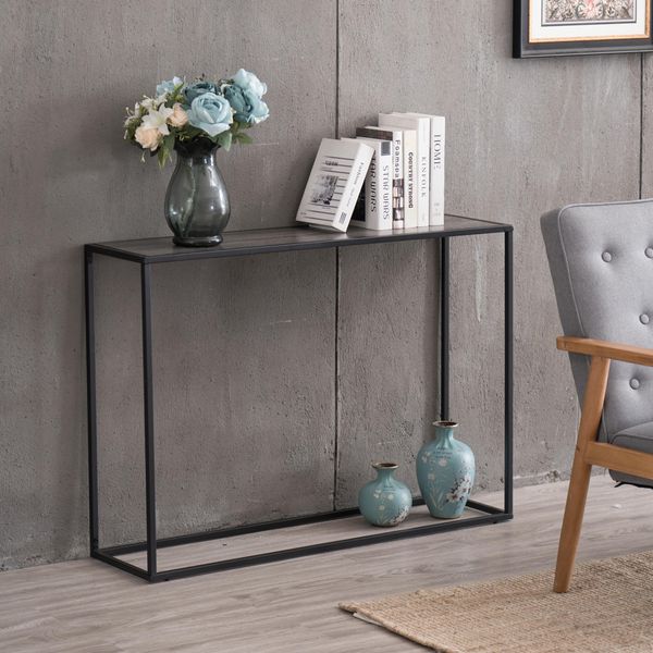 106*28*76cm grey wood grain simple ingle layer console table convenient home coffee corner table modern fashion shelf practical furniture
106*28*76cm grey wood grain simple ingle layer console table convenient home coffee corner table modern fashion shelf practical furniture