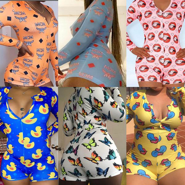 women casual tracksuits one-piece printed romper jumpsuits deep v neck button up long sleeve bodycon clothes homewear, Black;white
women casual tracksuits one-piece printed romper jumpsuits deep v neck button up long sleeve bodycon clothes homewear, Black;white