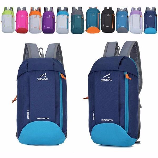 10l Outdoor Sports Light Weight Waterproof Backpack Travel Hiking Bag Zipper Adjustable Belt Camping Knapsack Men Women Child