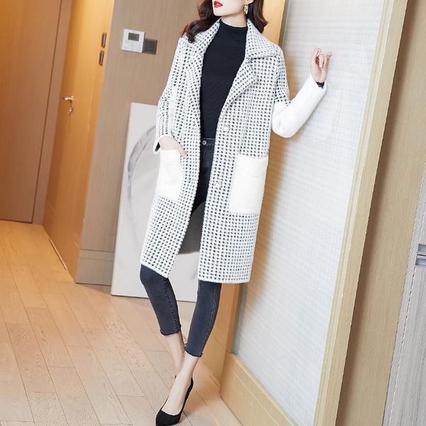 women's wool & blends 2021 winter mink fleece houndstooth warm wool&blends autumn women vintage elegant bodycon cashmere outwea, Black
women's wool & blends 2021 winter mink fleece houndstooth warm wool&blends autumn women vintage elegant bodycon cashmere outwea, Black