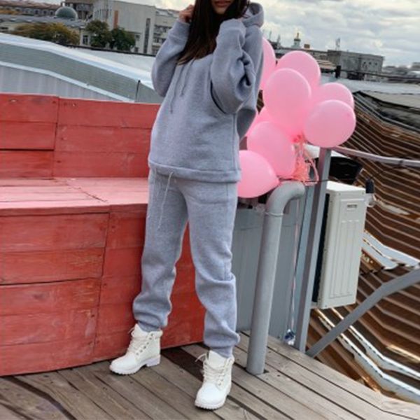 autumn fleece sports pockets women's suits long sleeve drawstring female hoodies suit casual tracksuit long pants ladies set lj201117, White
autumn fleece sports pockets women's suits long sleeve drawstring female hoodies suit casual tracksuit long pants ladies set lj201117, White