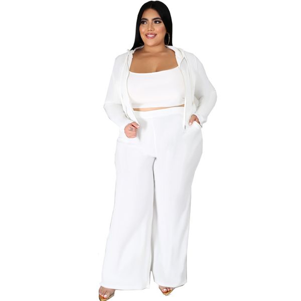 womens three piece sets solid color vest zipper long sleeve coat wide leg pants famale three piece suit, White
womens three piece sets solid color vest zipper long sleeve coat wide leg pants famale three piece suit, White