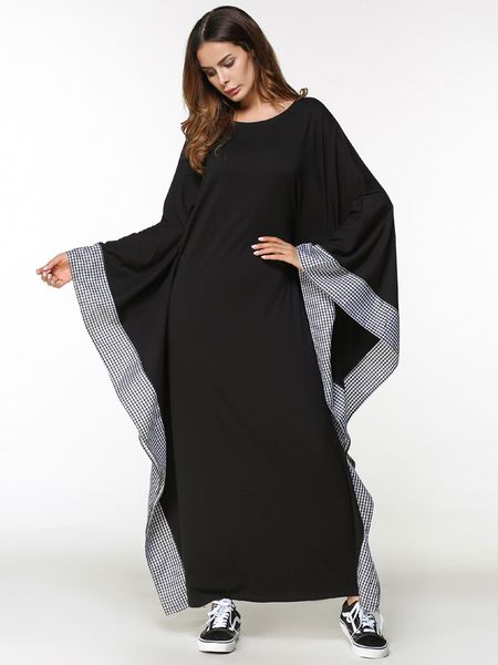 2021 new new spring dressed female sleeve black bat robes dress 65j3, White;black
2021 new new spring dressed female sleeve black bat robes dress 65j3, White;black