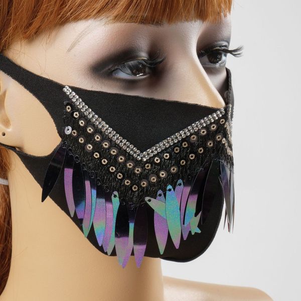 fog men's women's fashion breathable dust masks bright color sequins in spring and summer personality black mask
fog men's women's fashion breathable dust masks bright color sequins in spring and summer personality black mask