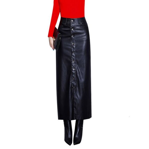 fall elegant female plutonium leather single breasted skirt office ladies high waist fake hip package go long q14 42vs, Black
fall elegant female plutonium leather single breasted skirt office ladies high waist fake hip package go long q14 42vs, Black