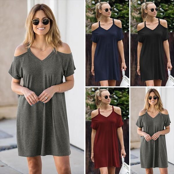 casual women summer dress for new 2021 fashion v neck short sleeve female sling dress loose women summer solid cotton dresses, Black;gray
casual women summer dress for new 2021 fashion v neck short sleeve female sling dress loose women summer solid cotton dresses, Black;gray