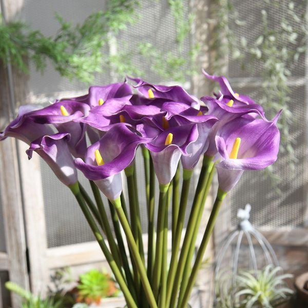 decorative flowers & wreaths 10pcs artificial pu real touch two colors big calla lily wedding party home table christmas decoration
decorative flowers & wreaths 10pcs artificial pu real touch two colors big calla lily wedding party home table christmas decoration