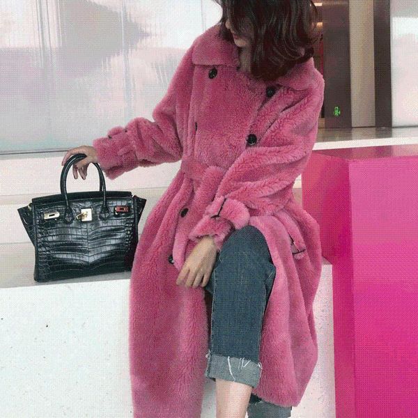 women 2021 autumn winter real fur coat female double-breasted sheep shearling coats overcoat genuine lambswool furs jacket s524, Black
women 2021 autumn winter real fur coat female double-breasted sheep shearling coats overcoat genuine lambswool furs jacket s524, Black
