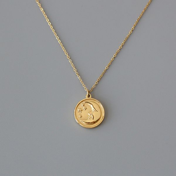 french designer 2021 new original design accompanied by the moon crescent moon and stars simple temperament round girl necklace clavicle, Silver
french designer 2021 new original design accompanied by the moon crescent moon and stars simple temperament round girl necklace clavicle, Silver