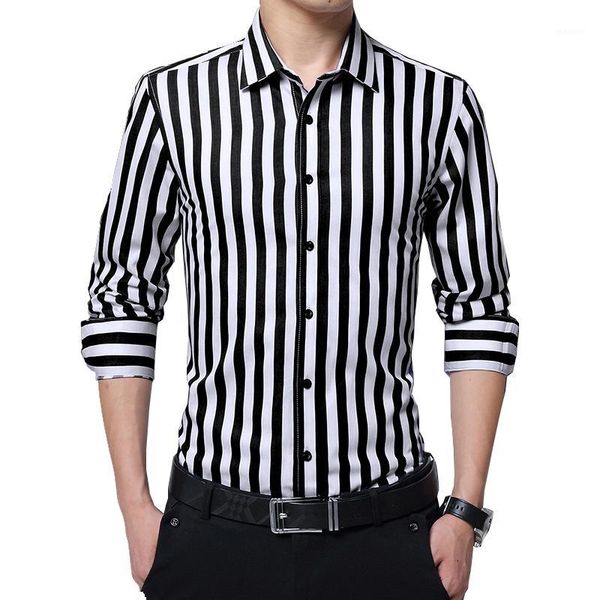 browon brand new men striped casual shirts long sleeve mens cotton shirts turn down collar chemise homme plus size 5xl1, White;black
browon brand new men striped casual shirts long sleeve mens cotton shirts turn down collar chemise homme plus size 5xl1, White;black