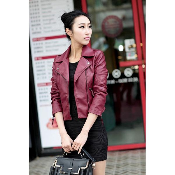 2021 autumn women moto & biker styke black slim lady pu leather jackets sweet female zipper faux femme outwear coat plus size, Black;brown
2021 autumn women moto & biker styke black slim lady pu leather jackets sweet female zipper faux femme outwear coat plus size, Black;brown